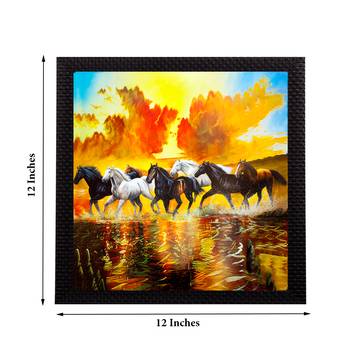7 Running Lucky Horses Design Satin Matt Texture UV Art Painting 3