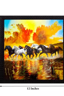 7 Running Lucky Horses Design Satin Matt Texture UV Art Painting