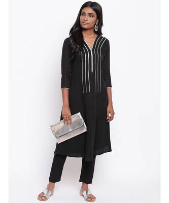 Black Gota Kurta Set 5