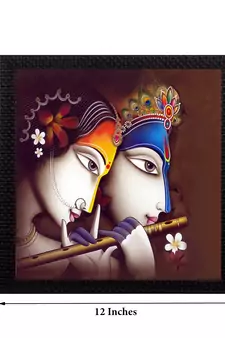 Abstract Radha Krishna Satin Matt Texture UV Art Painting