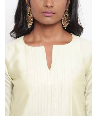Green Foil Pin-Tucks Kurta Set 6