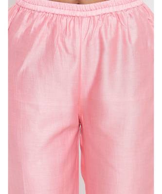 Pink Foil Pin-Tucks Kurta Set 8