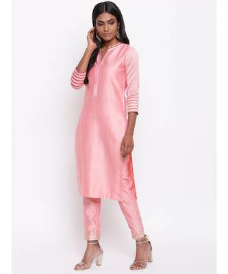 Pink Collared Kurta Set 2