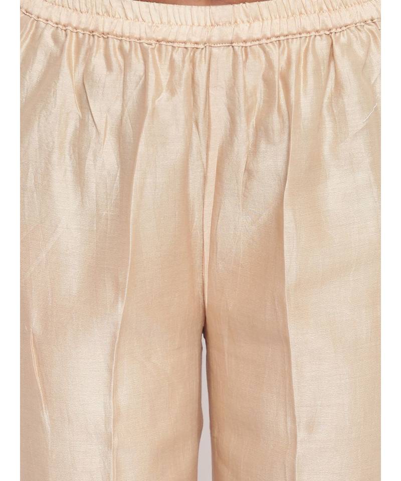 Beige V Foil Kurta Set