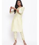 Green Foil Center Kurta Set