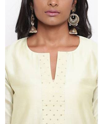 Green Foil Center Kurta Set 6
