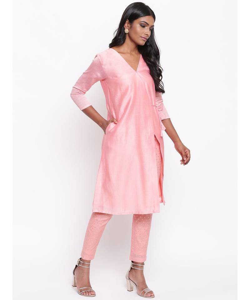 Pink Foil Angrakha Set