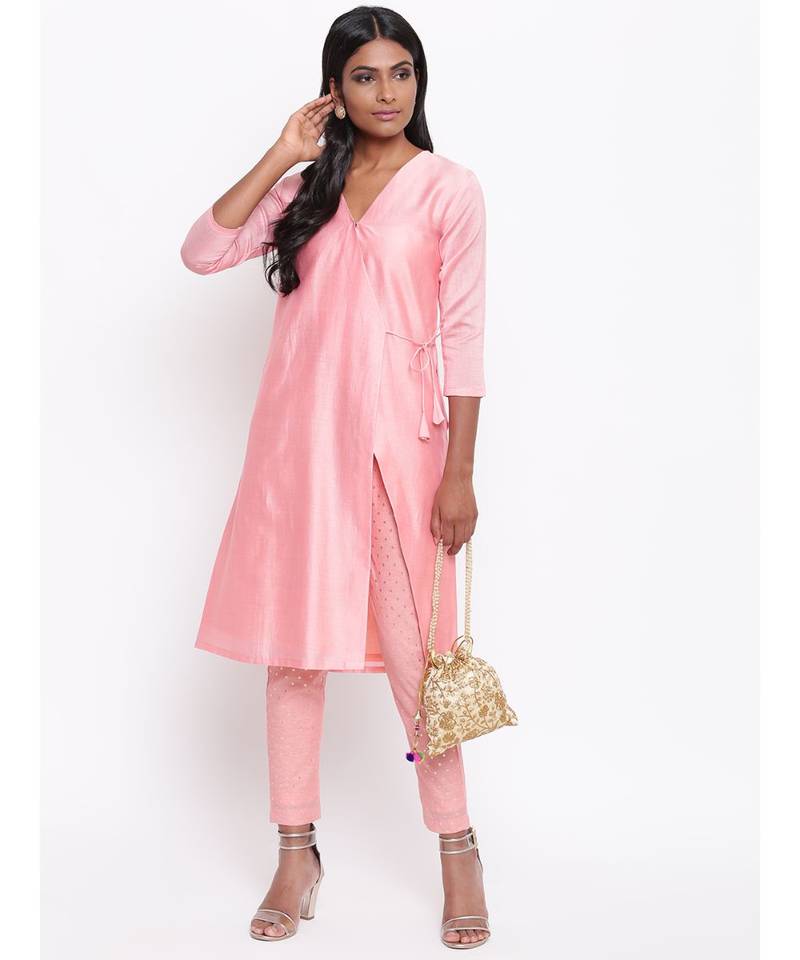 Pink Foil Angrakha Set