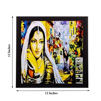 Village Lady Satin Matt Texture UV Art Painting 3