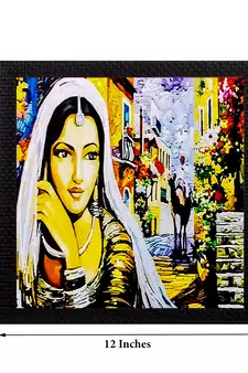 Village Lady Satin Matt Texture UV Art Painting