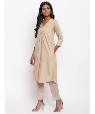 Beige Booti Kurta 2