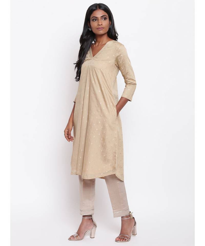 Beige Booti Kurta