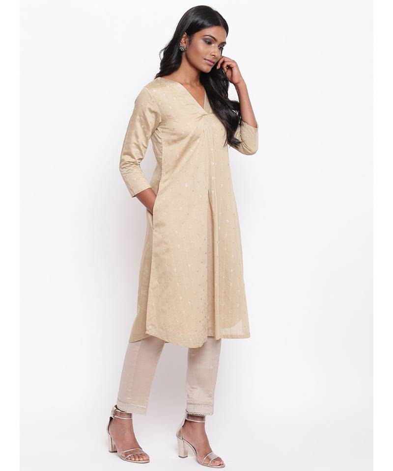Beige Booti Kurta