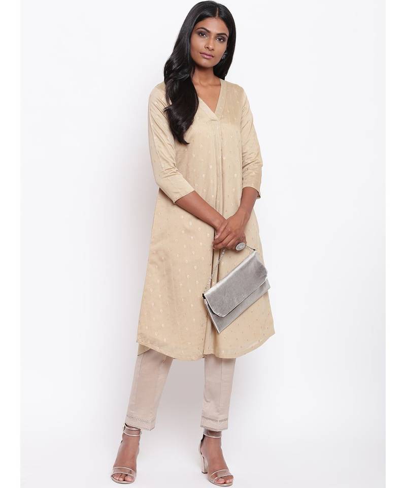 Beige Booti Kurta