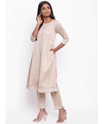 Grey Gota Gathered Kurta 2