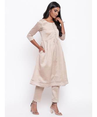 Grey Gota Gathered Kurta 3