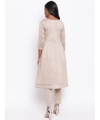 Grey Gota Gathered Kurta 4