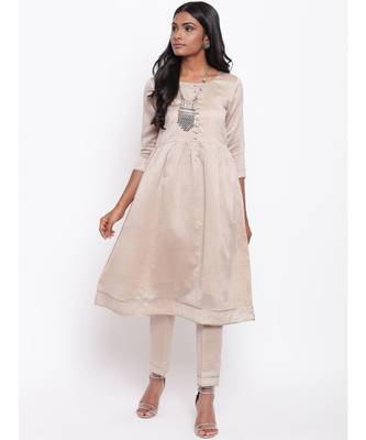 Grey Gota Gathered Kurta 5