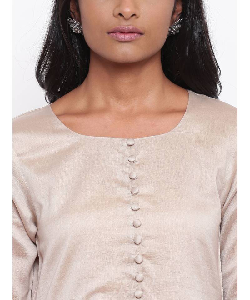 Grey Gota Gathered Kurta