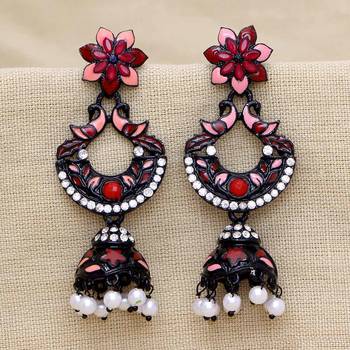 Maroon jhumkas 1