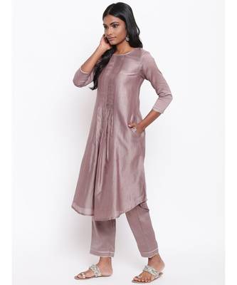 Brown Gota Pleats Kurta 2