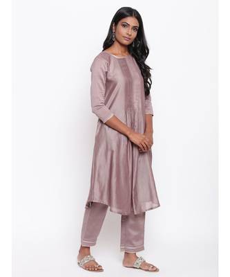 Brown Gota Pleats Kurta 3