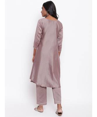 Brown Gota Pleats Kurta 4