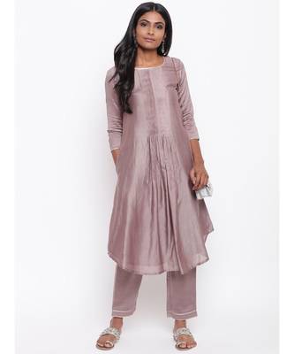Brown Gota Pleats Kurta 5