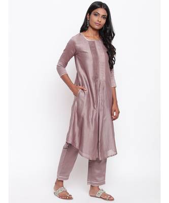 Brown Gota Pleats Kurta 7
