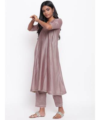 Brown Gota Flared Kurta 2