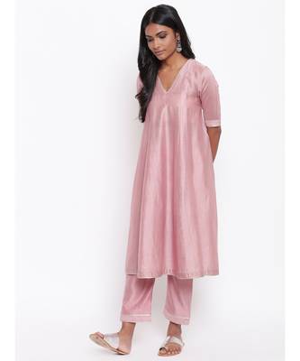 Pink Gota Flared Kurta 1