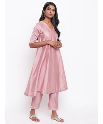 Pink Gota Flared Kurta 3
