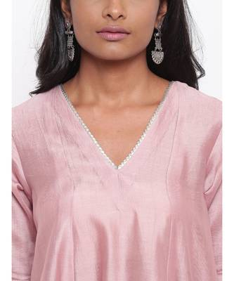 Pink Gota Flared Kurta 6