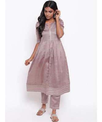 Brown Gota Slit Kurta 1