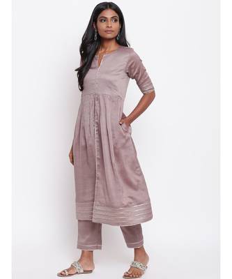 Brown Gota Slit Kurta 2