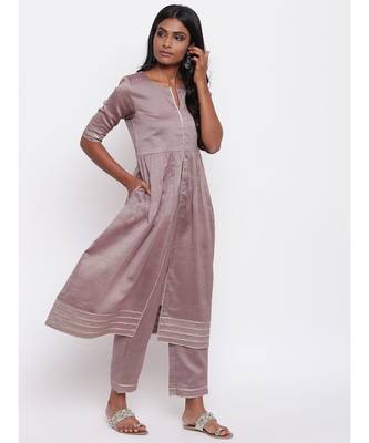 Brown Gota Slit Kurta 3