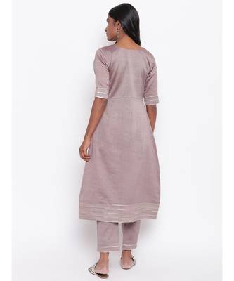 Brown Gota Slit Kurta 4