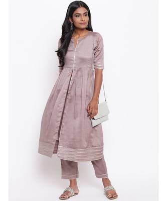Brown Gota Slit Kurta 5