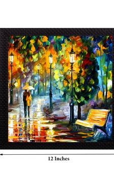 Beauty under Rain Satin Matt Texture UV Art Painting