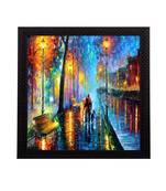 Beauty under Rain Satin Matt Texture UV Art Painting