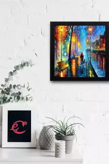 Beauty under Rain Satin Matt Texture UV Art Painting