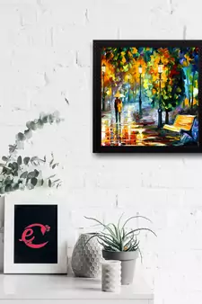 Beauty under Rain Satin Matt Texture UV Art Painting