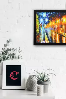 Beauty under Rain Satin Matt Texture UV Art Painting