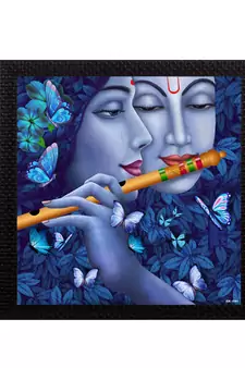 Abstract Radha Krishna Satin Matt Texture UV Art Painting