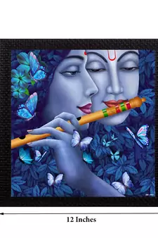 Abstract Radha Krishna Satin Matt Texture UV Art Painting