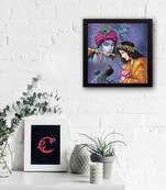 Abstract Radha Krishna Satin Matt Texture UV Art Painting