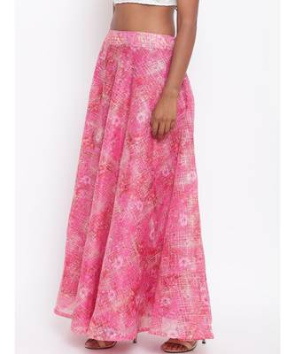 Pink Foil Organza Skirt 2
