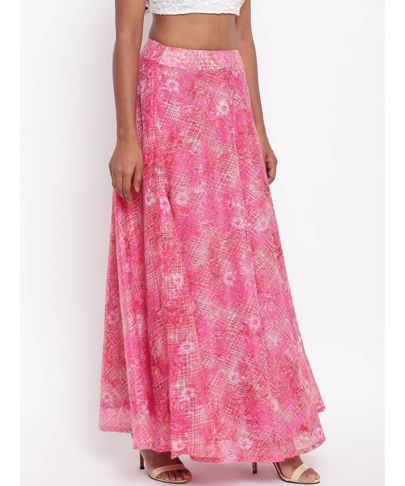 Pink Foil Organza Skirt