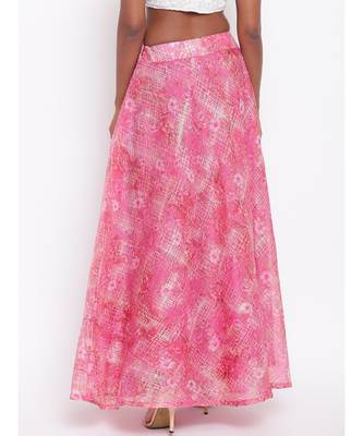 Pink Foil Organza Skirt 4