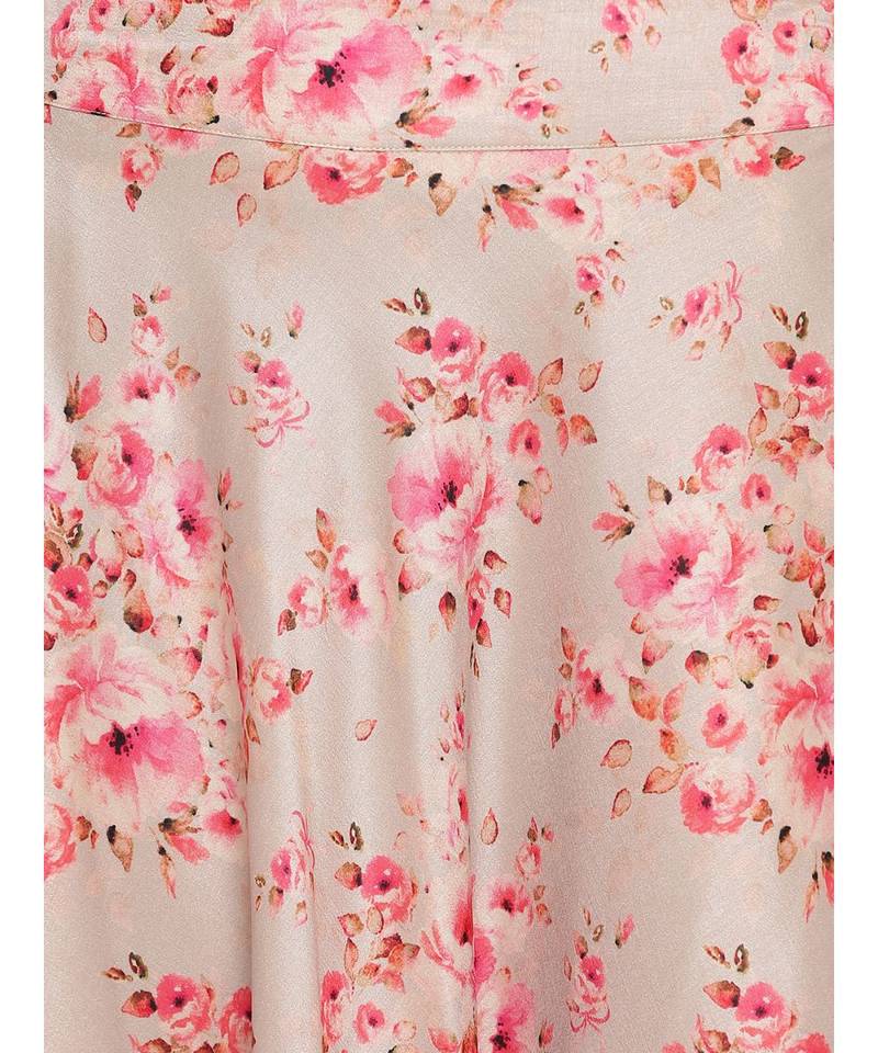 Grey Floral Pink Skirt-Set